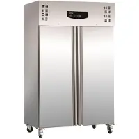 CombiSteel – Kühlschrank mit 2 Türen, Edelstahl, 1340 x 710 x 2010 mm, mit Schloss, 800 L