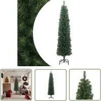 The Living Store Künstlicher Weihnachtsbaum Schlank mit Ständer Grün 180 cm PVC