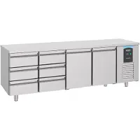 CombiSteel Kühltisch 700 mit 2 Türen und 6 Schubladen