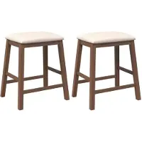 vidaXL Barstühle mit Kissen 2 Stk. Braun Massivholz Gummibaum