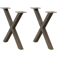 vidaXL Couchtischbeine X-Form 2 Stk. Naturstahl 60x(42-43) cm Stahl