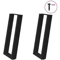 vidaXL Konsolentischbeine U-Form 2 Stk. Schwarz 28x(72-73) cm Stahl