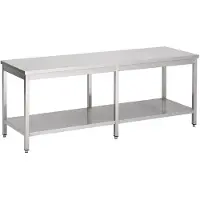 CombiSteel Arbeitstisch mit Grundboden aus Edelstahl 2400x700x900mm