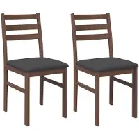 vidaXL Esszimmerstühle mit Kissen 2 Stk. Braun Massivholz Gummibaum