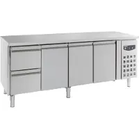 CombiSteel Kühltisch Edelstahl Umluftkühlung 3 Türen 2 Schubladen 553 Liter 2230x700x850 mm