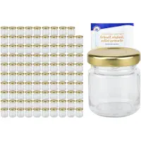 MamboCat 100er Set Sturzglas 53 ml To 43 goldener Deckel incl. Diamant Gelierzauber Rezeptheft