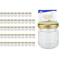 MamboCat 50er Set Sturzglas 53 ml To 43 goldener Deckel incl. Diamant Gelierzauber Rezeptheft