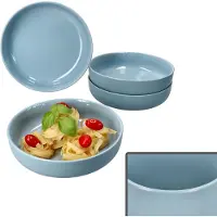 Ritzenhoff & Breker Ritzenhoff 4x Jasper Suppenteller 610ml Graublau Steingut 4 Pers. tiefe Teller