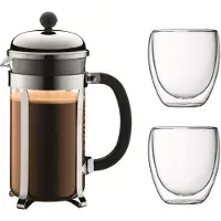 Bodum French Press Chambord Set Chrome 350 ml