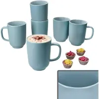 Ritzenhoff & Breker Ritzenhoff 6x Jasper Kaffeebecher 250ml H10,4cm Graublau Tee-Tassen 6 Personen