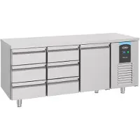 CombiSteel Gastro Kühltisch Kühltheke -2/+8°C 1Tür & 6 Schubladen 1/1GN 1865x700x850mm