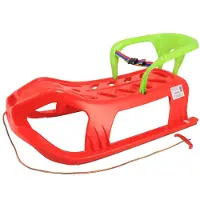 Baby Mix Kunststoffschlitten mit Rückenlehne SNOW STAR rot