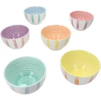 MamboCat Beach Pastello Stripes 6er Set Müsli-SchaleØ14cm 500ml Schüssel-pastell Streifen