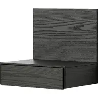 New Works Tana Wall Mounted Nightstand Black/Stained Oak - , Schwarz, Holz
