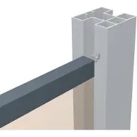Fiberdeck Boston U Leiste Aluminium 2 Meter, WPC Zaunmontagezubehoer, Verbindungsprofil fuer Holzzzaeune, Sichtschutzzzaun, Terrassendielen, L Profil, Montageschiene