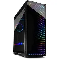 Inter-Tech X-908 Infini2, Tower, PC, Schwarz, ATX, ITX, micro ATX, Mini-ITX, Blau, Grün, Rot, Taschenlüfter