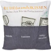 Hergo Sofahelden Kissen "Ruhestandskissen" Kissen bedruckt, mit Kartondeko, 3 Taschen zum Befüllen