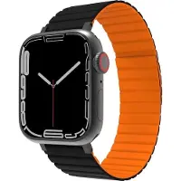 JCPAL FlexForm for Apple Watch 1st-9th gen, SE 1-2nd gen (38/40/41mm), S10 (42mm) - Black/Orange