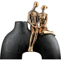 Casablanca by Gilde Tischvase "Vase Frau; Mann Movement schwarz H. 25,5 cm", schwarz, B:23cm H:25,5cm T:12cm, Kunstharz, Vasen, Tischvase