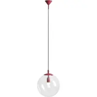 Licht-Erlebnisse Hängeleuchte Metall Glas E27 B: 30 cm H: max. 200 cm Rot Kugelschirm rund Modern