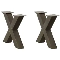 vidaXL Couchtischbeine X-Form 2 Stk. Naturstahl 60x(42-43) cm Stahl