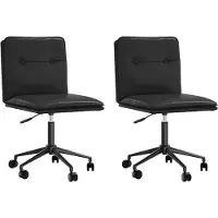 vidaXL Esszimmerstühle 2 Stk. Schwarz Kunstleder