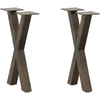 vidaXL Couchtischbeine X-Form 2 Stk. Naturstahl 28x(42-43) cm Stahl