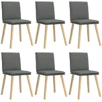 vidaXL Esszimmerstühle 6 Stk. Dunkelgrau Stoff