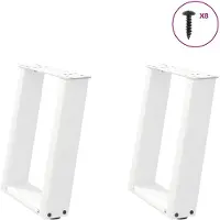 vidaXL Couchtischbeine U-Form 2 Stk. Weiß 28x(42-43) cm Stahl