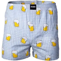 Happy Shorts Webboxer "Web-Boxershorts 1er Pack", Herren, Gr. XL, bunt (bier), Obermaterial: 100% Baumwolle CO., Unterhosen Webboxer