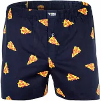 Happy Shorts Webboxer "Web-Boxershorts 1er Pack", Herren, Gr. M, bunt (pizza), Obermaterial: 100% Baumwolle CO., Unterhosen Webboxer