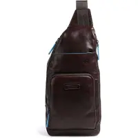 Piquadro Blue Square Mono Sling Bag mahogany