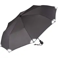 Euroschirm Regenschirm Light Trek Automatic schwarz, sturmfest, reflektierend, Auf-Zu-Automatik, Ø 98 cm, 29 cm Trekkingschirm