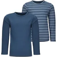 Minymo Bluse - 2er-Pack - Neu Navy m. Streifen - - 7 Jahre (122) - Blusen