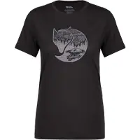 Fjällräven T-Shirt Abisko Wool Fox SS Damen Black Iron Grey-XXS