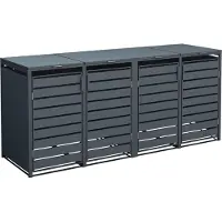 Westmann Metall Mülltonnenbox 4er Kubus 4x240 L Anthrazit 264x80x116 cm