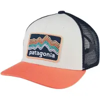 Patagonia Kappe Trucker Hat Ridge Rise Stripe Kinder Coho Coral