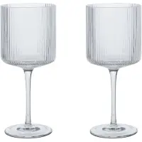 Ferm Living Rotweingläser Ripple Clear 325 ml (2er-Set)