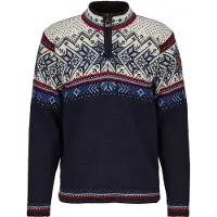 Dale of Norway - Merinowollpullover - Vail M Sweater Midnightnavy Redrose Offwhite für Herren aus Wolle - Größe XL - Navy blau