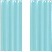 vidaXL Voile Vorhänge mit Ösen 2 Stk. Türkis
