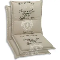 GO-DE Textil, Sesselauflage Niederlehner, 2er Set, Farbe: beige, Maße: 100 cm x 50 cm x 7 cm, Rueckenhoehe: 52 cm