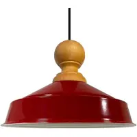 Bamyum Pendelleuchte Holz Asletl 40 cm - Rot