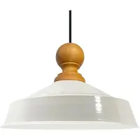 Bamyum Pendelleuchte Metall Ø41 cm, Weiß innen weiß, E27, Vintage Lampe