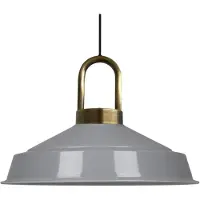 Bamyum Pendelleuchte Asletl-Lock Hängelampe aus Grau Metall Ø40 cm Lampe