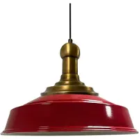 Bamyum Pendelleuchte Esstisch Long-Knob Asletl Hängelampe 40 cm - Rot