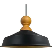 Bamyum Pendelleuchte Holz Asletl 40 cm - Schwarz