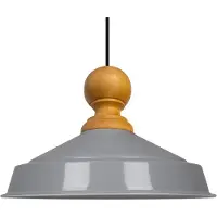 Bamyum Pendelleuchte Holz Asletl 40 cm - Grau