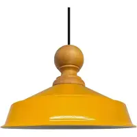 Bamyum Pendelleuchte Holz Asletl 40 cm - Gelb