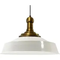 Bamyum Pendelleuchte Metall Ø41 cm, Weiß innen weiß, E27, Vintage Lampe