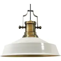 Bamyum Asletl Hängelampe Industrial aus Metall 41 cm, Küchenlampe Vintage E27, Wohnzimmerlampe Hängend Vintage, Pendelleuchte Esstisch - Weiß